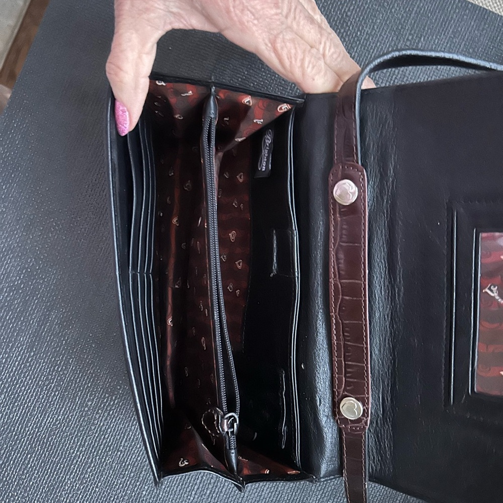 Brighton Rich Brown Embossed Wristlet with Silver Details - Picture 3 of 13